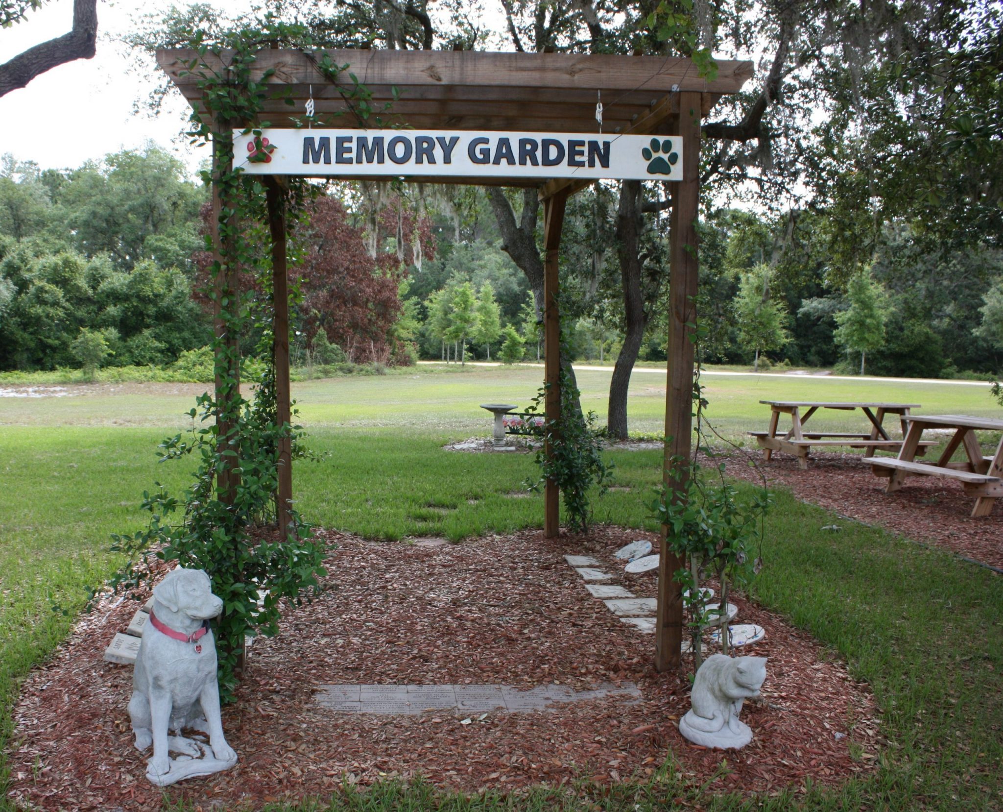 The Animal League's Memorial Garden in Groveland at the Adoption Center campus.