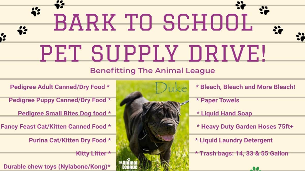 Bark to School Pet Supply Drive